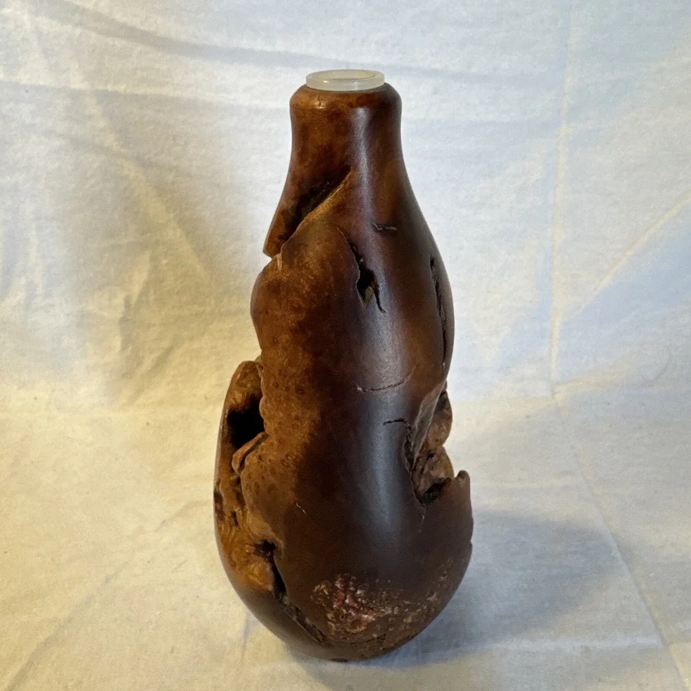 Beautiful‎ Vintage BURL WOOD Art Vessel Bud VASE 7.5